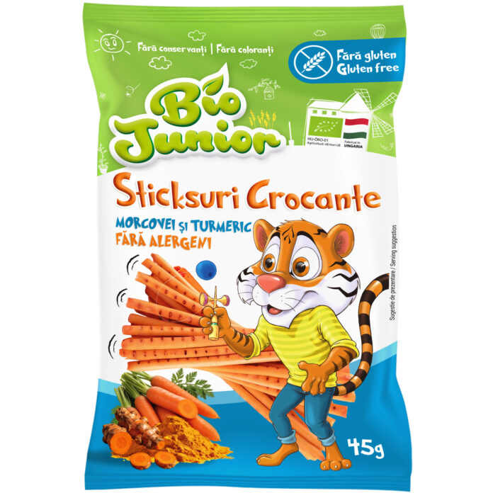 ECO BIO JUNIOR STICKS URI CU MORCOVI SI TURMERIC