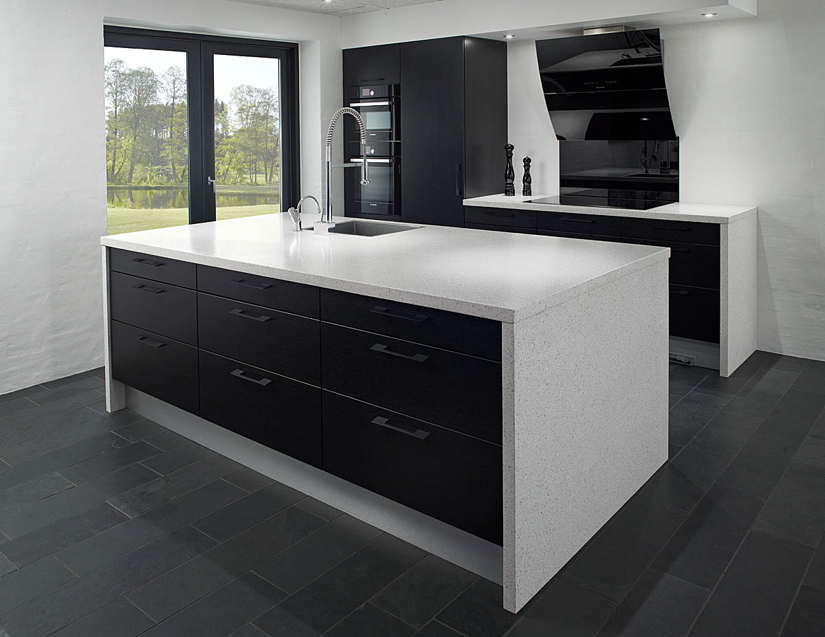 Blat bucatarie quartz alb