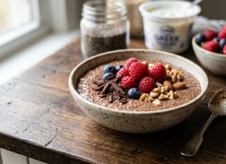 Budinca de chia double protein