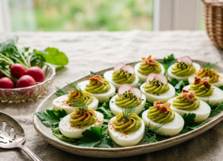 Oua umplute cu avocado si hrean