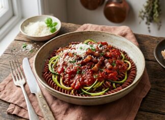 Paste de linte cu sos Amatriciana