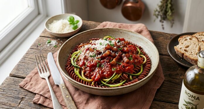 Paste de linte cu sos Amatriciana