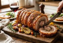 Rulada de porc in stil italian