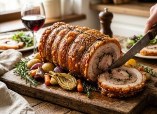 Rulada de porc in stil italian