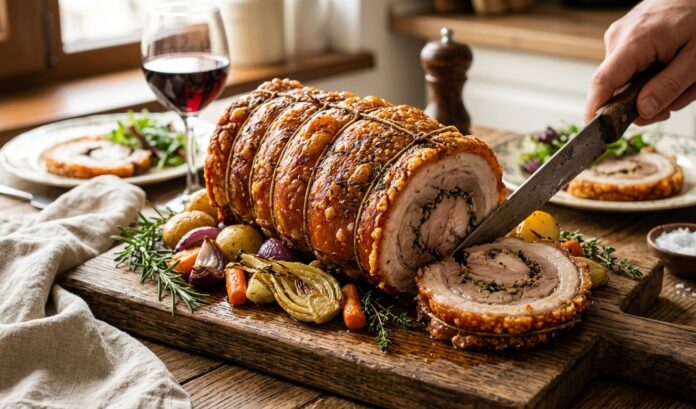 Rulada de porc in stil italian