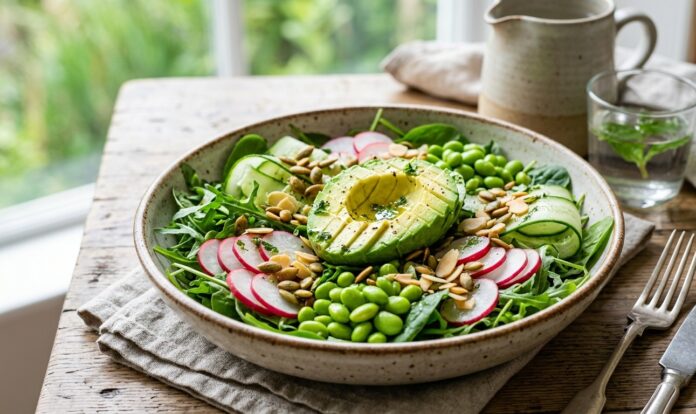 Salata-verde-cu-avocado-si-dressing-de-menta Salata verde cu avocado si dressing de menta