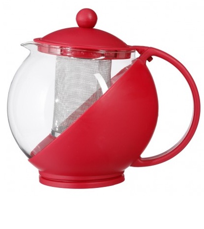 Ceainic cu infuzor rosu