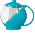 Ceainic cu infuzor turquoise