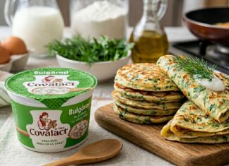 clatite cu cottage chesse covalact si verdeata