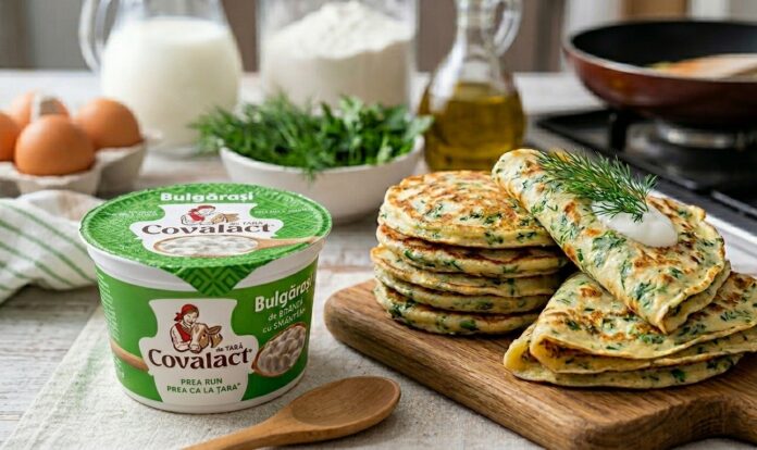 clatite cu cottage chesse covalact si verdeata