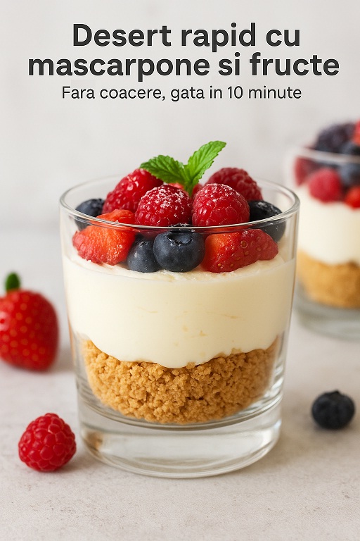 desert rapid cu mascarpone si fructe