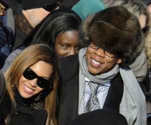 Beyonce and Jay-Z smile