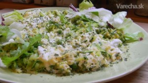 omleta cu urda dovlecei si mazare