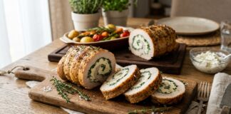 rulada de curcan cu spanac ricotta si nucsoara