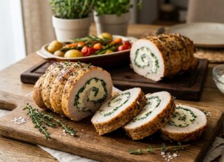 rulada de curcan cu spanac ricotta si nucsoara